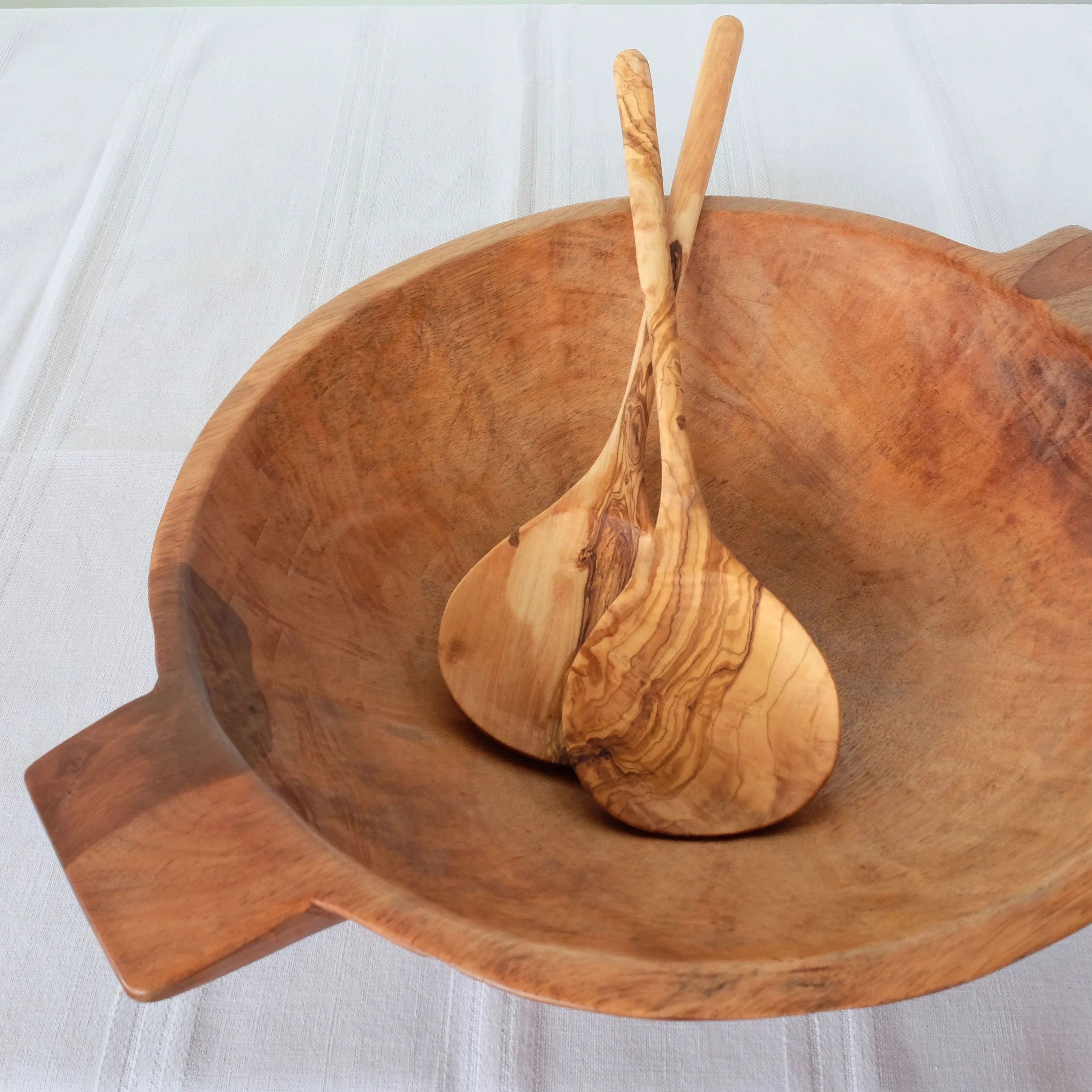 Large 19 inch Wood Bowl with Handles