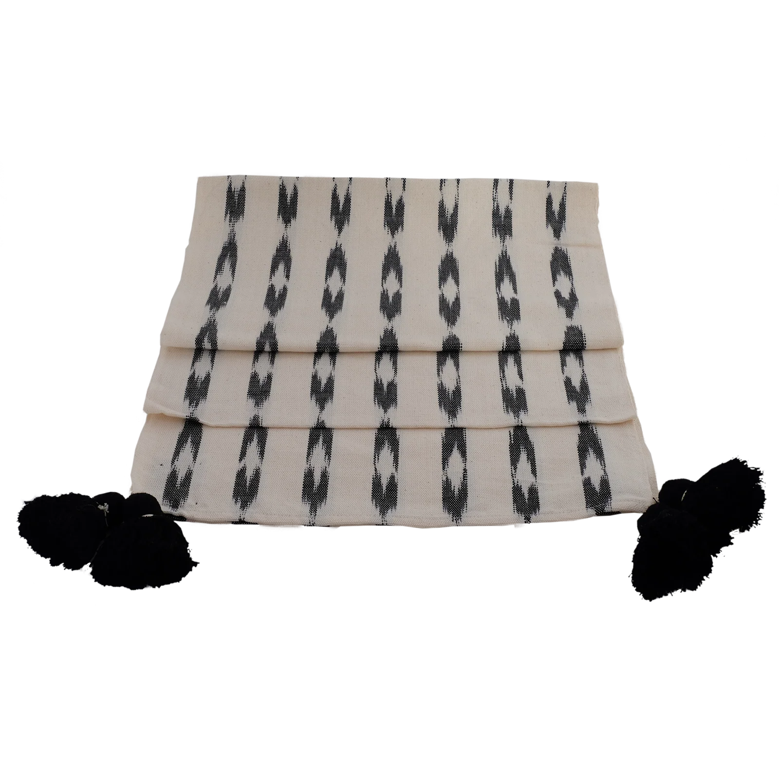 White & Black Serpentina Cotton Table Runner