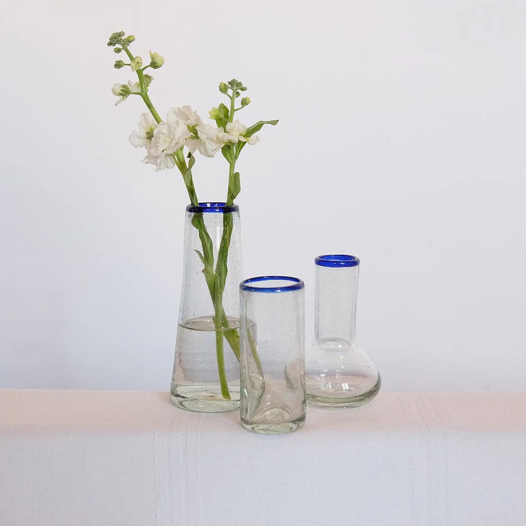 Blue Rim Cordial Glass