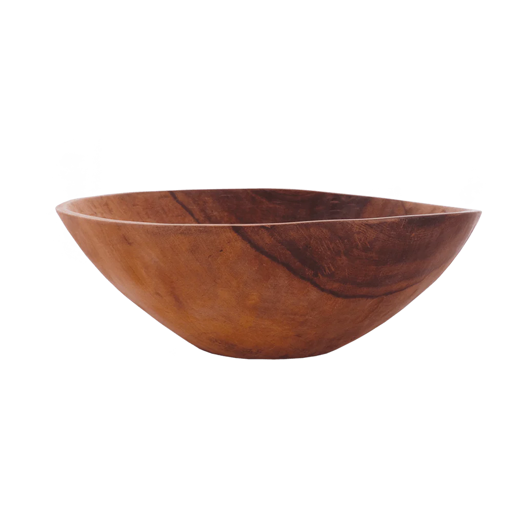 Large 17 inch Classic Round Wood Bowl