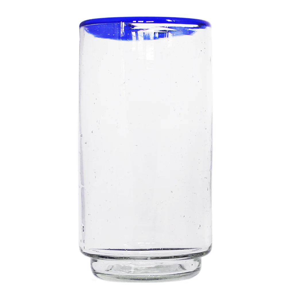 Large Blue Rim Stacking Glass
