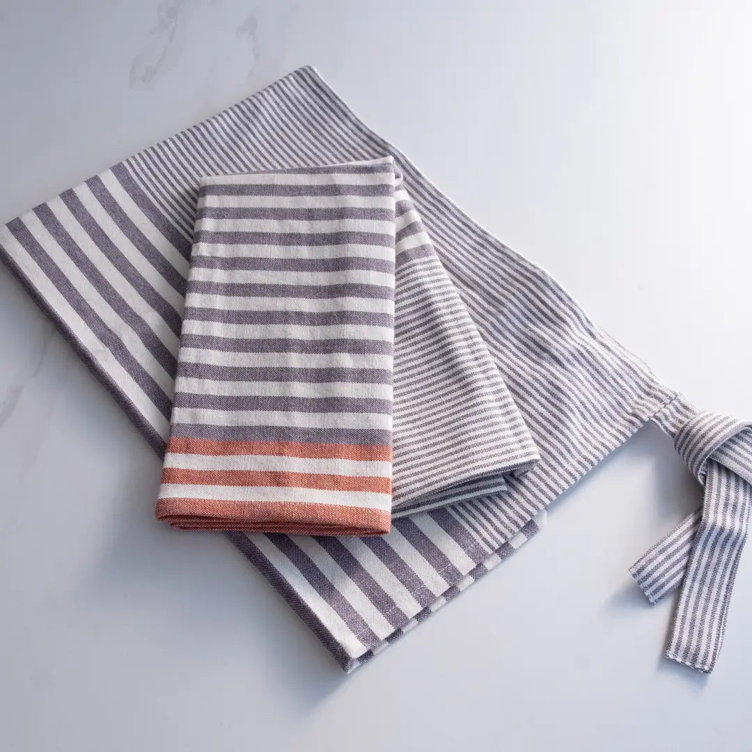 Red & Gray Kitchen Tea Towels - Set of 2