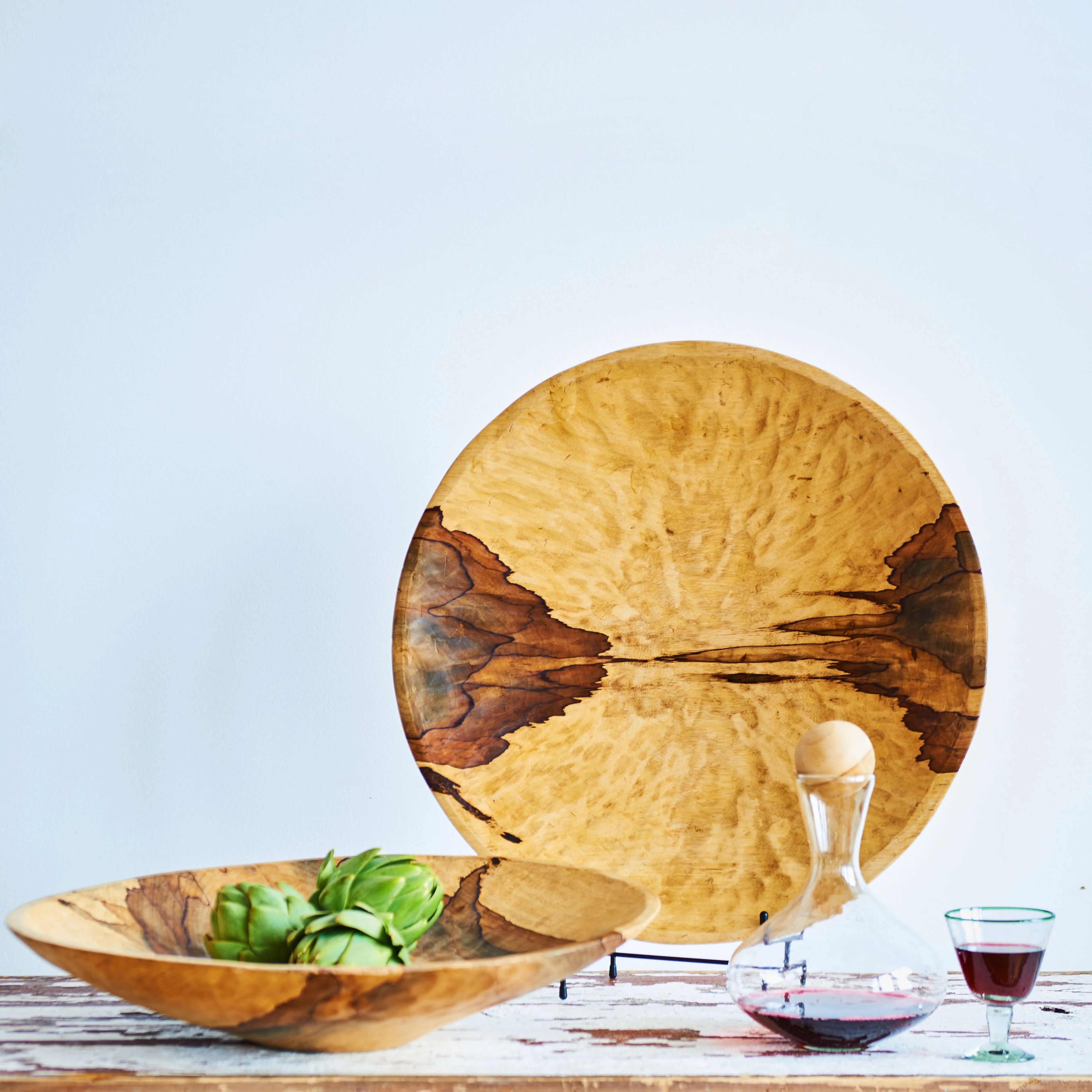 XXL 24 inch Shallow Wood Bowl