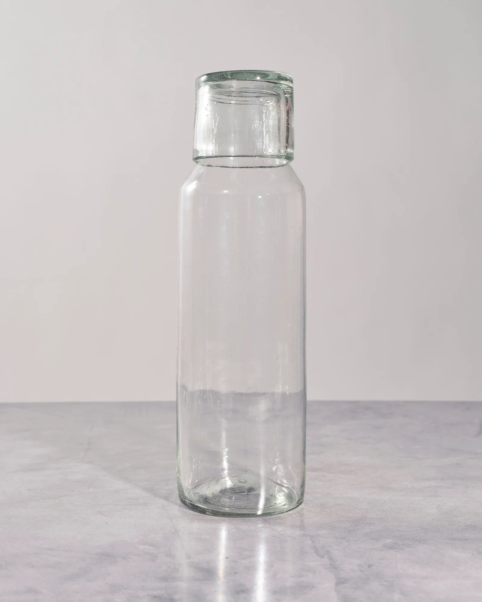 Large Slim Glass Carafe with Cup
