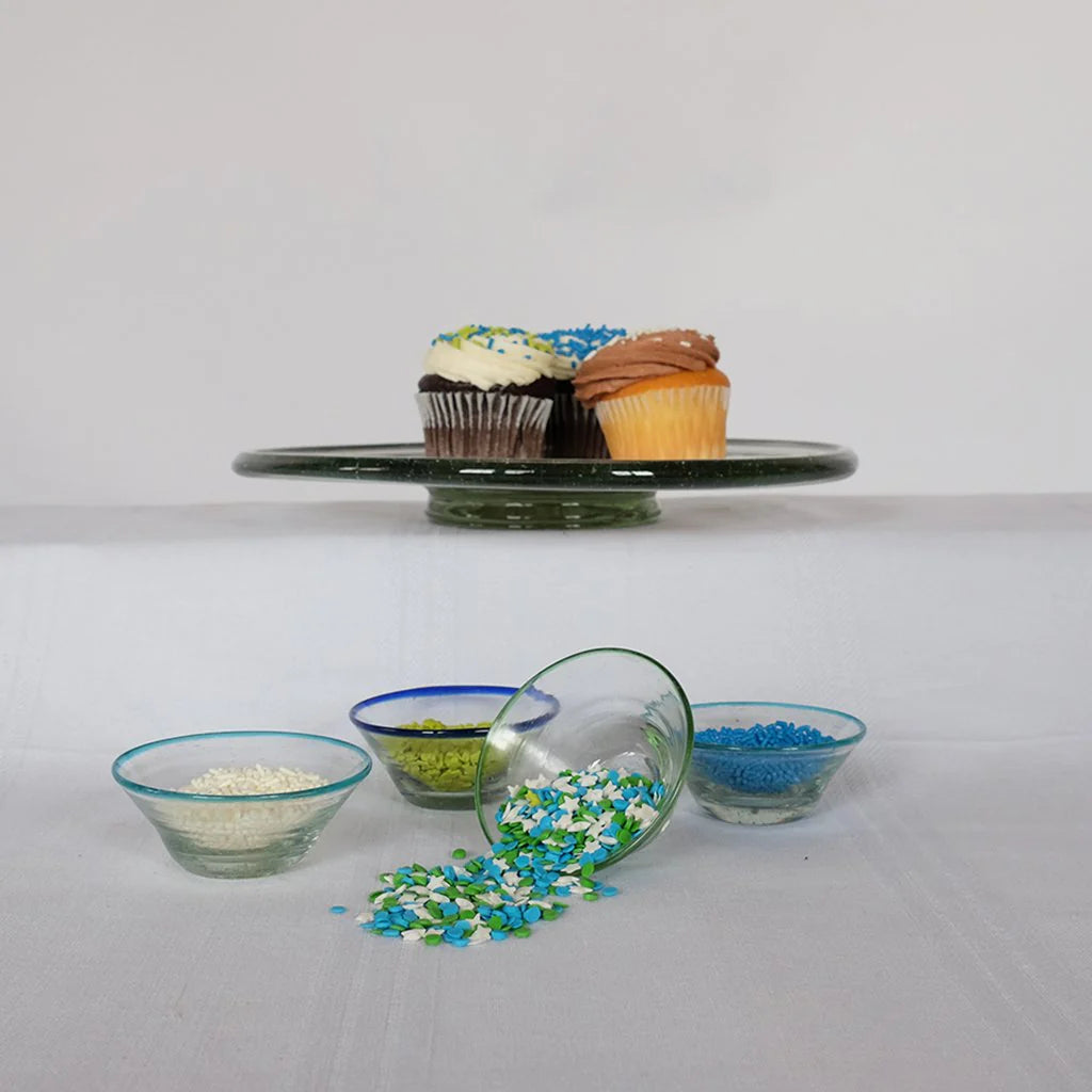 Tiny Green Rim Glass Bowl