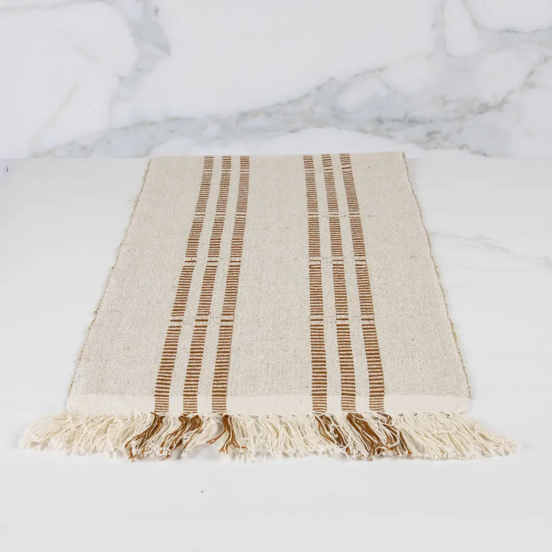 Neutral Amber Handwoven Table Runner