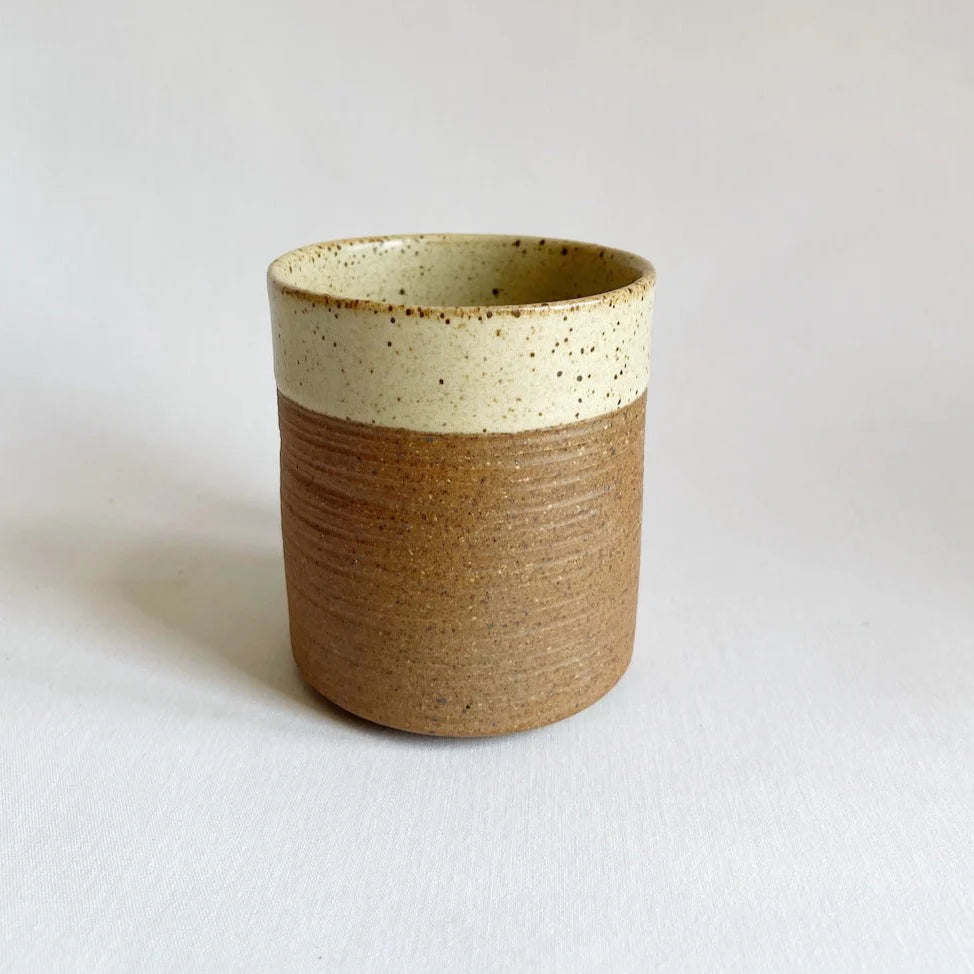 Rustic White Ceramic Tumbler Cup