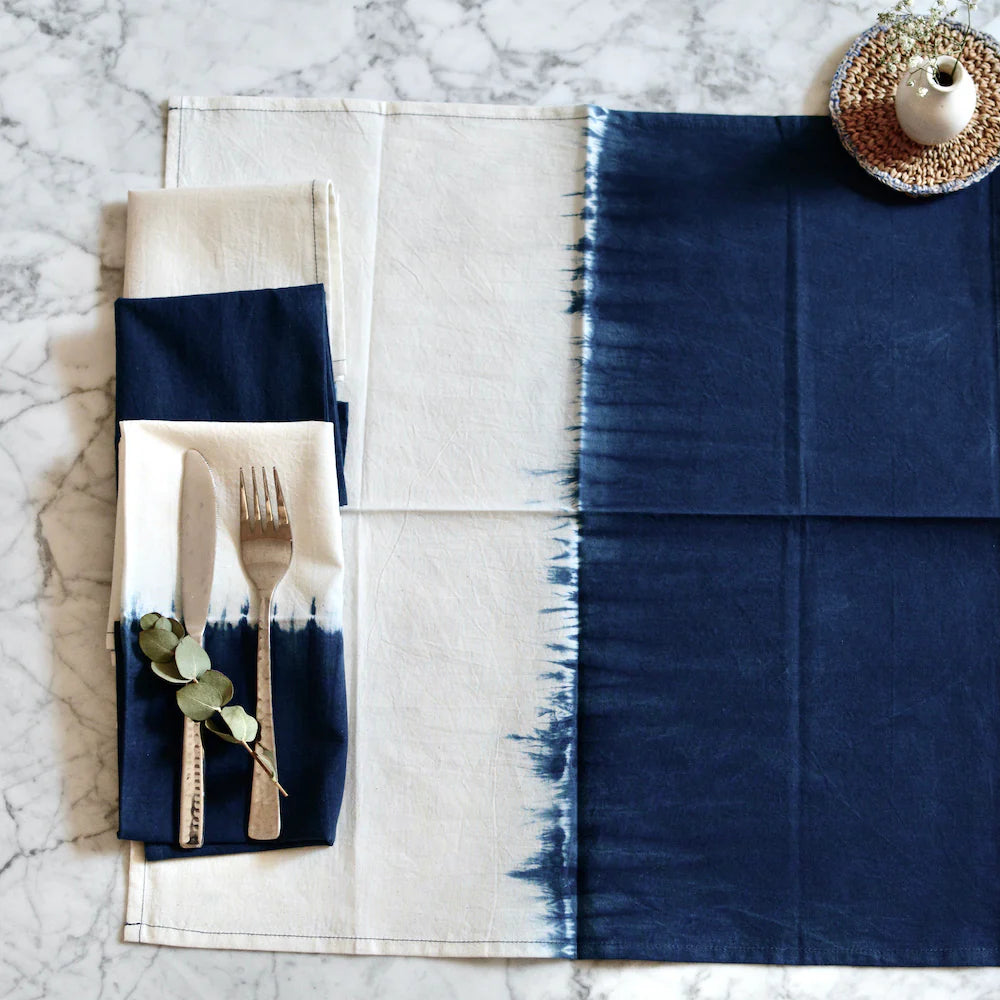 Jeba Ombré Shibori Cotton Napkins Set of 4