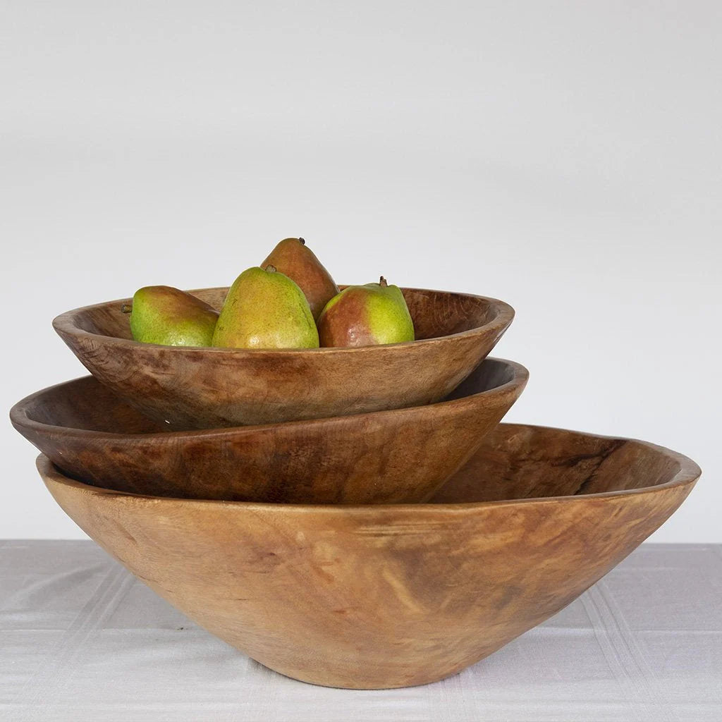 Medium 14 inch Classic Round Wood Bowl
