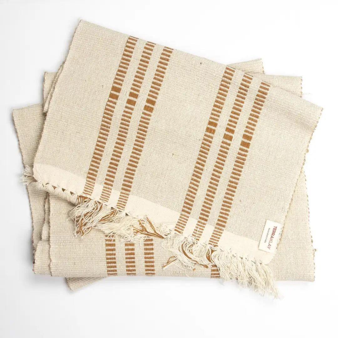 Neutral Amber Handwoven Table Runner