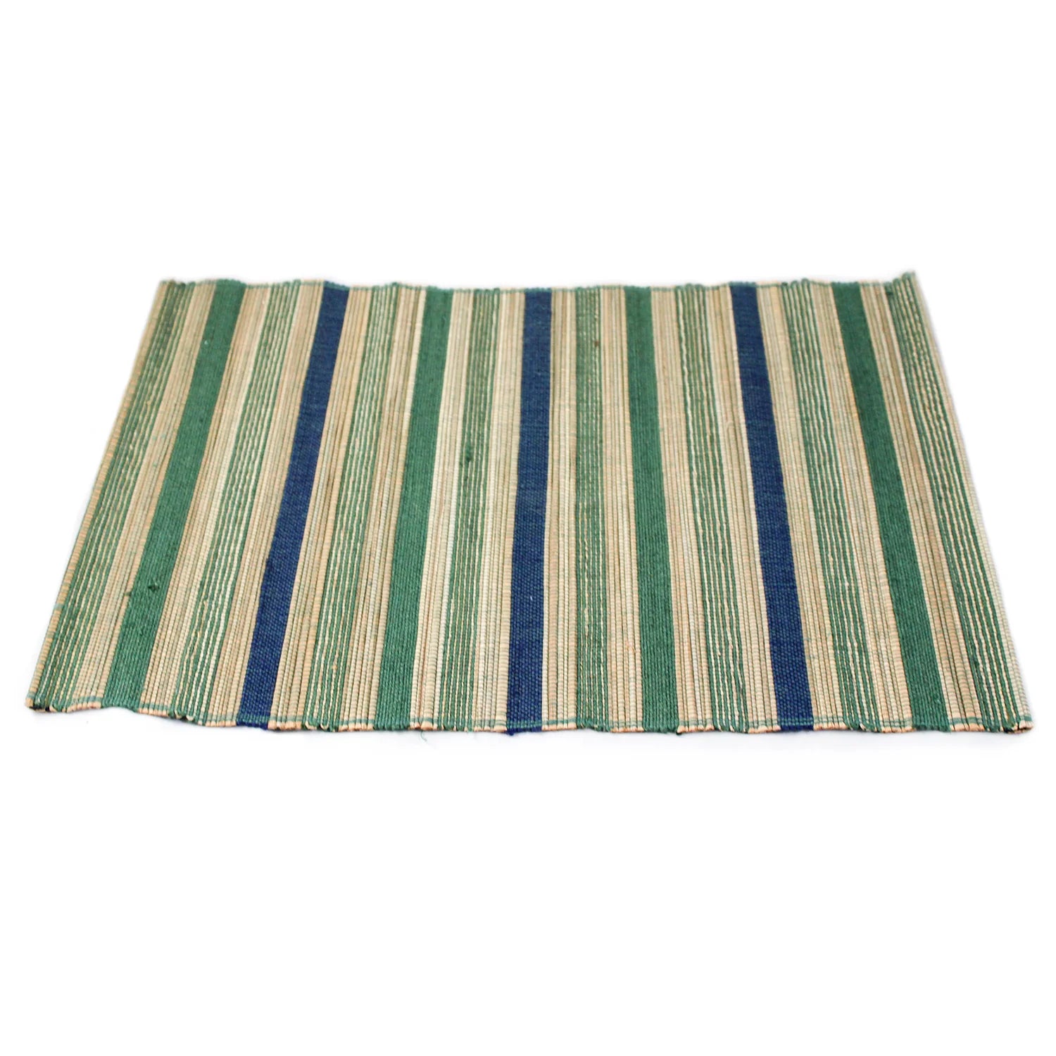 Blue/Green Stripe Jute Placemat