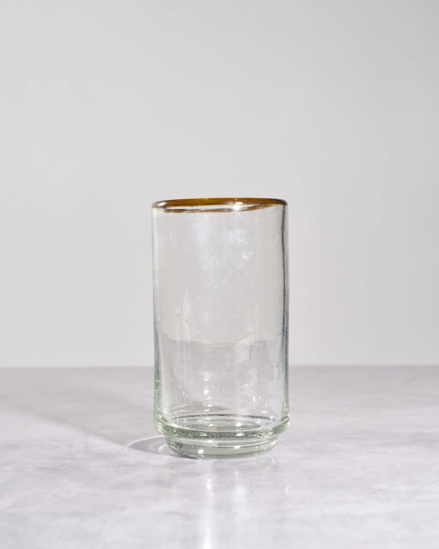 Large Amber Rim Stacking Glass