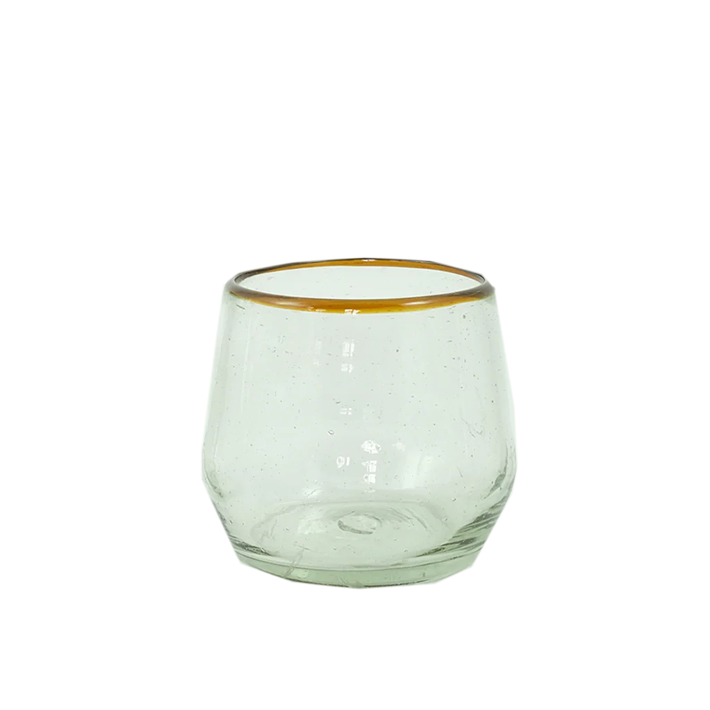 Amber Rim Roly Wine Glass