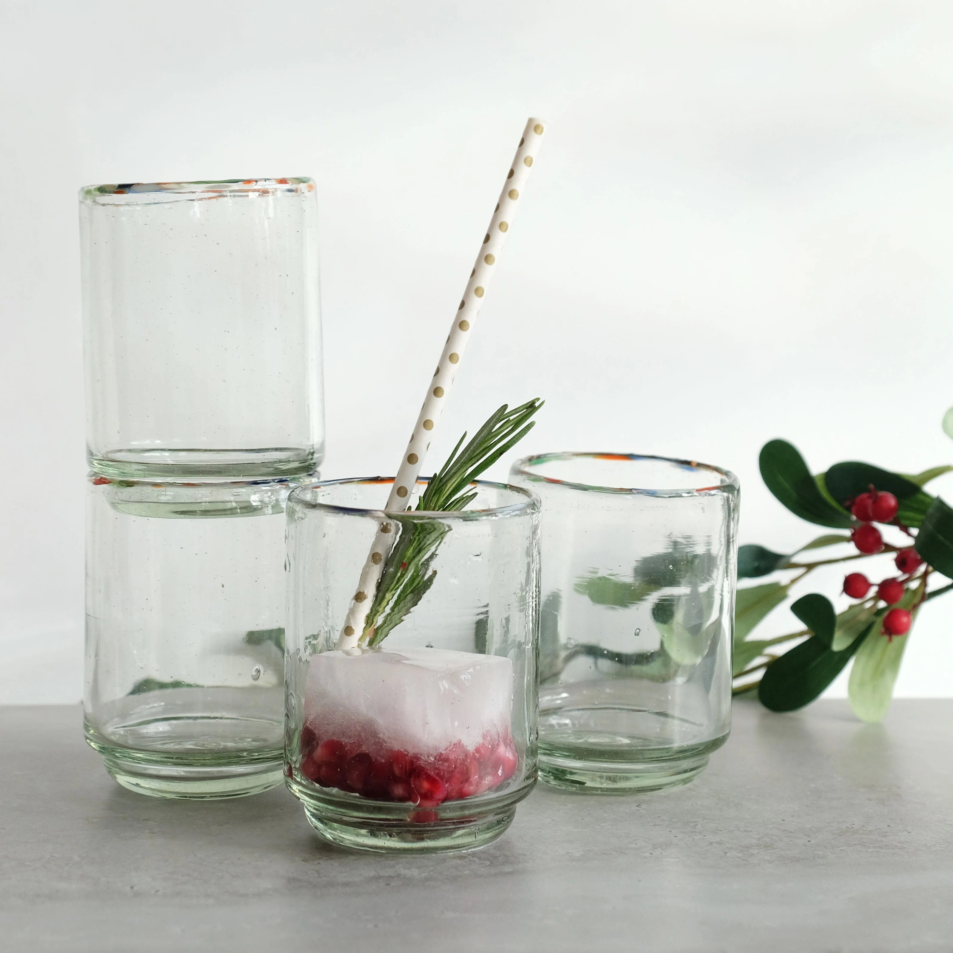 Medium Multi Rim Stacking Glass