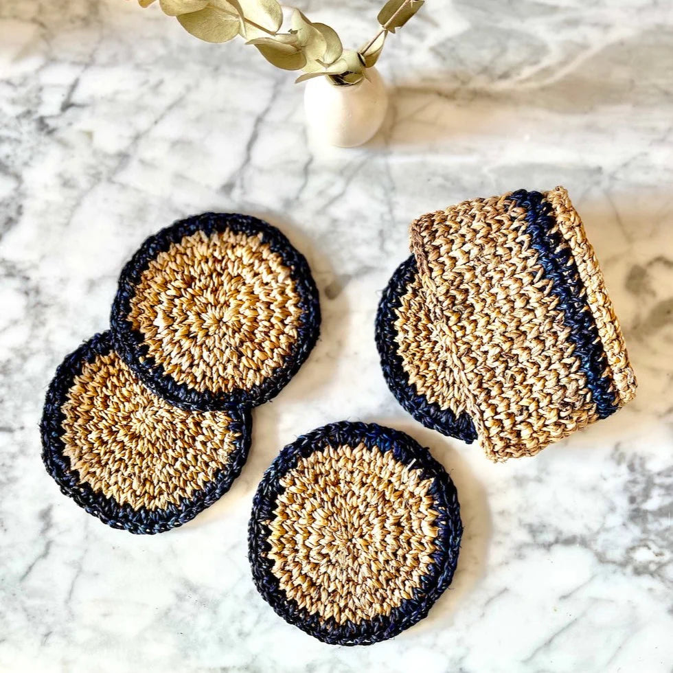 Coasters with Holder (Set of 4)