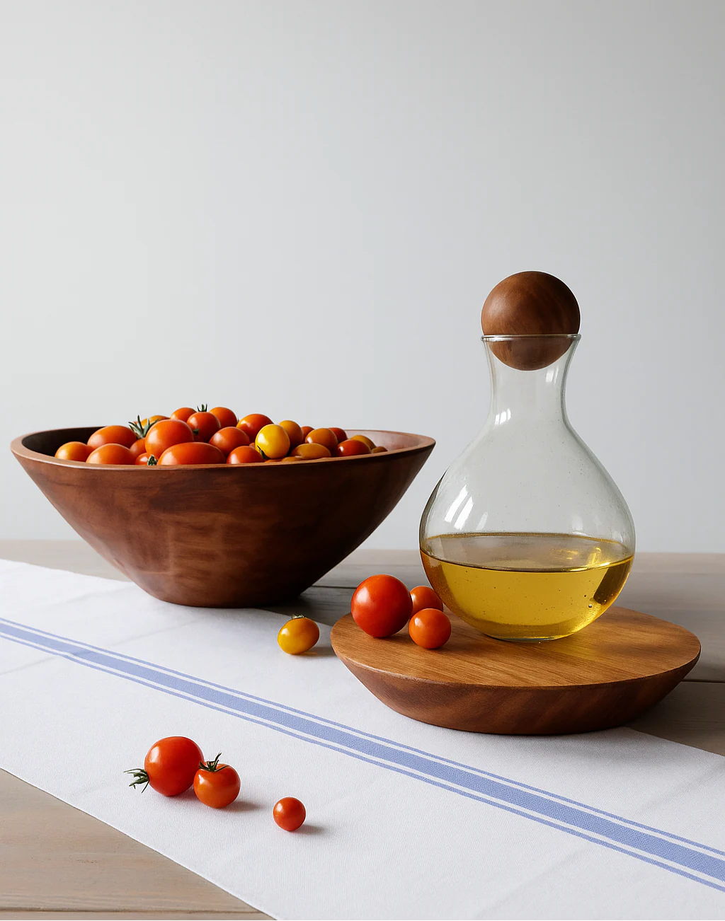 Large 17 inch Classic Round Wood Bowl