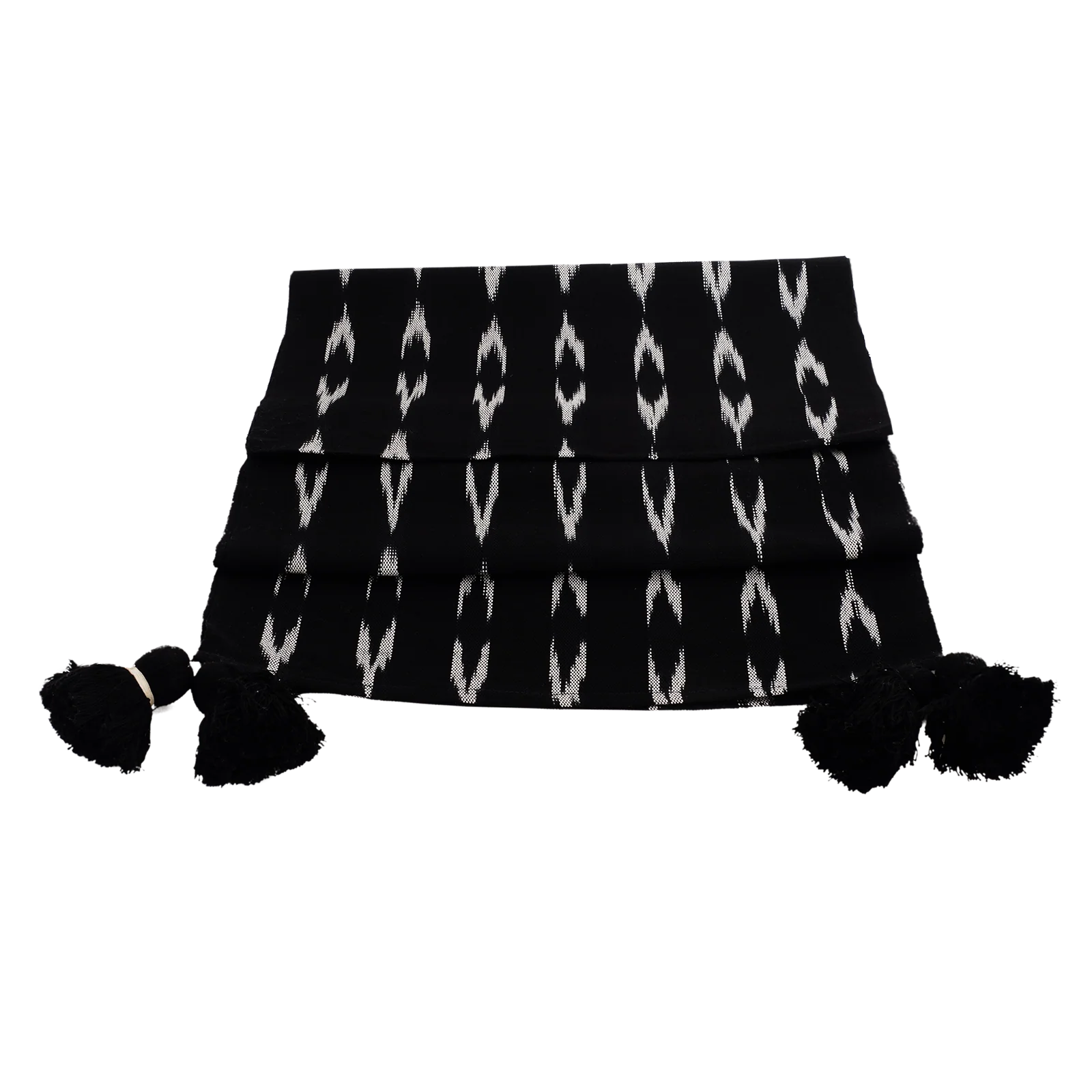 Black and White Serpentina Cotton Table Runner