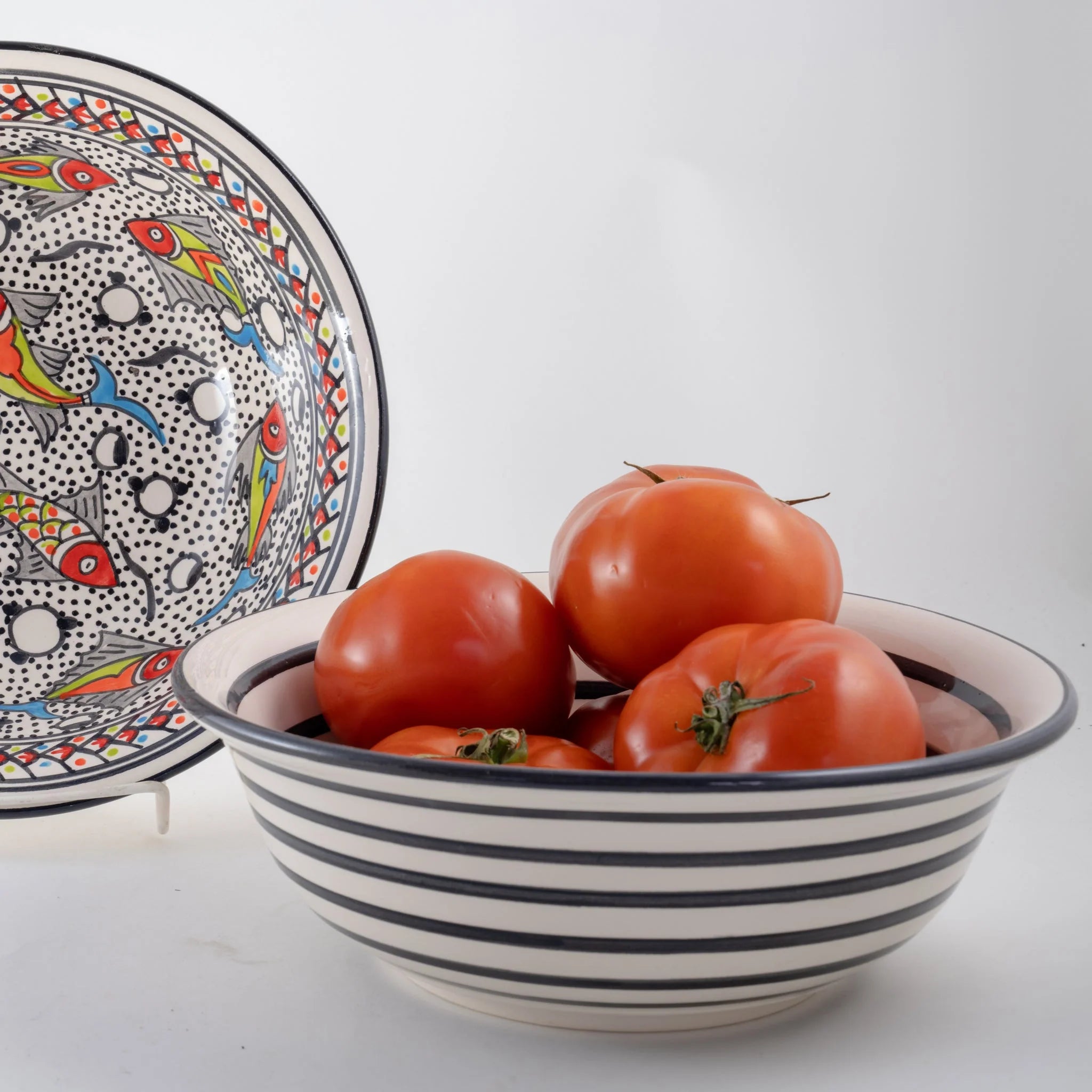 Black Stripe Medium Deep Bowl