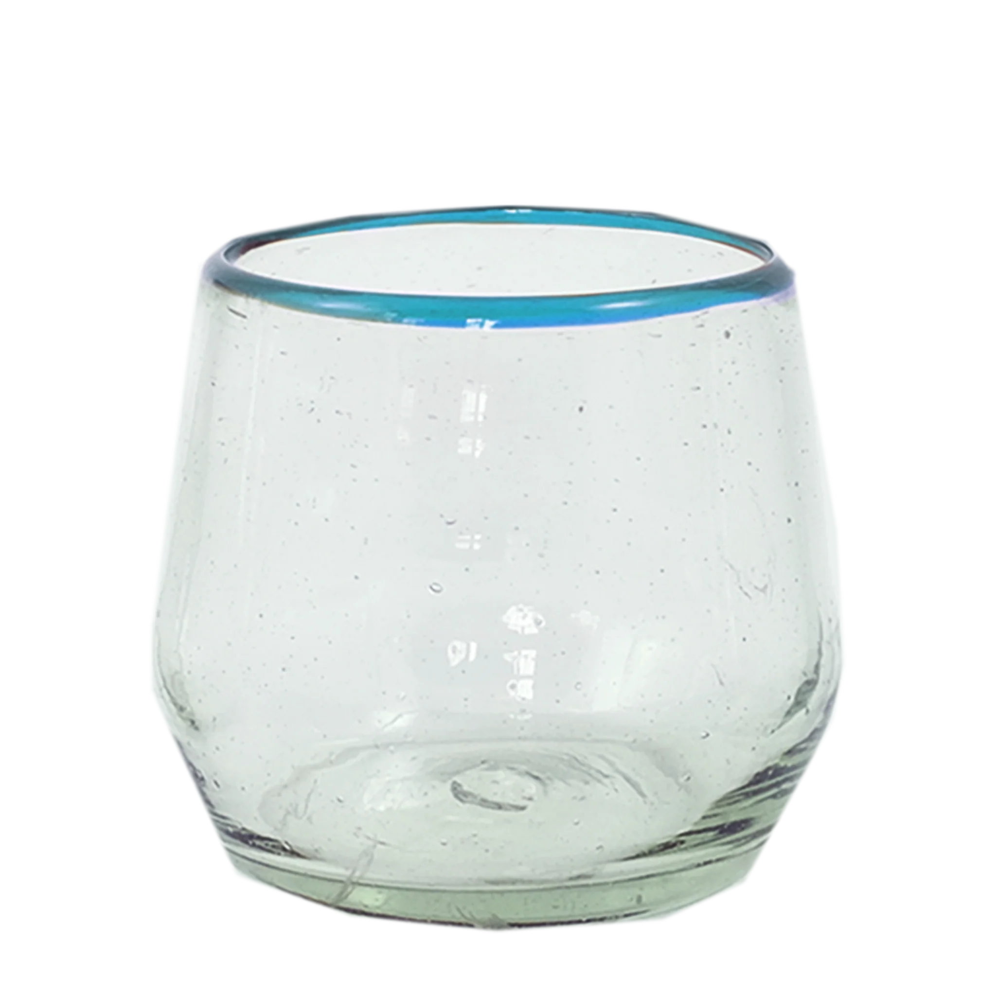 Aqua Rim Roly Wine Glass