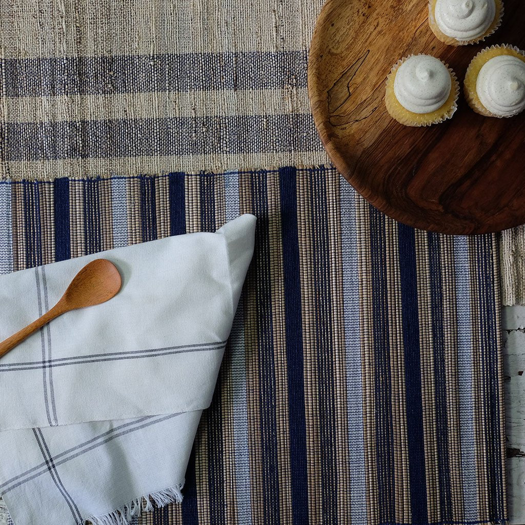 Slate Classic Stripe Cotton Napkins