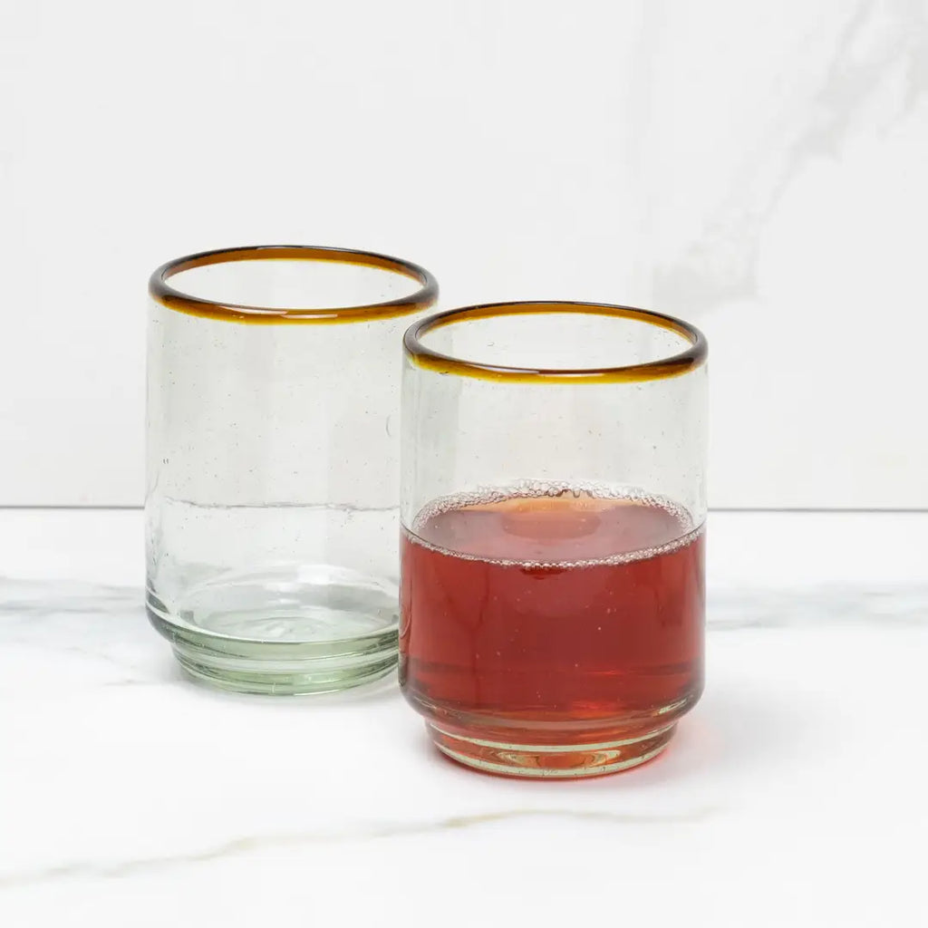 Medium Amber Rim Stacking Glass