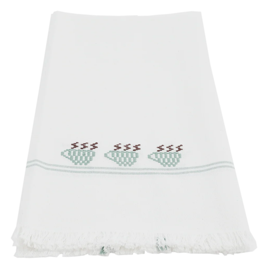 Jade 3 Teacups Kitchen Towels - Set of 2