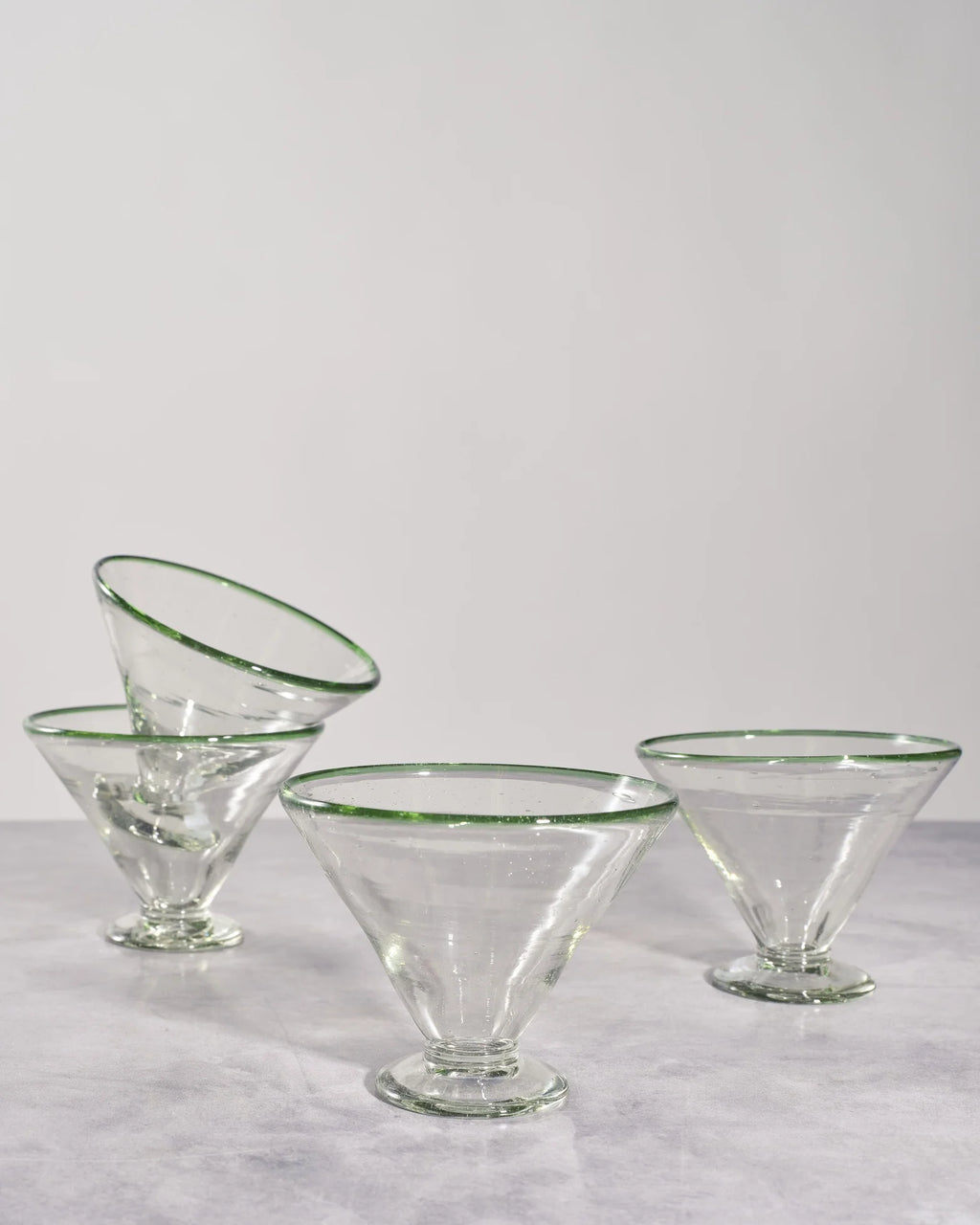 Green Rim Margarita Glass