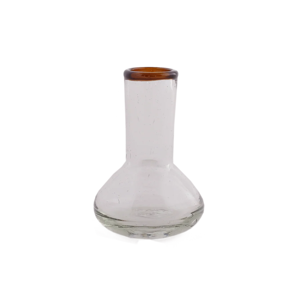 Small Amber Rim Bulb Vase