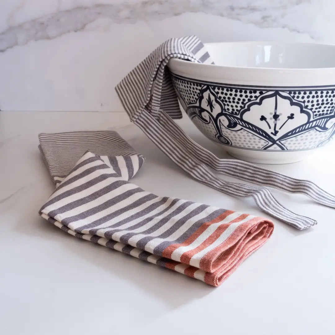 Red & Gray Kitchen Tea Towels - Set of 2