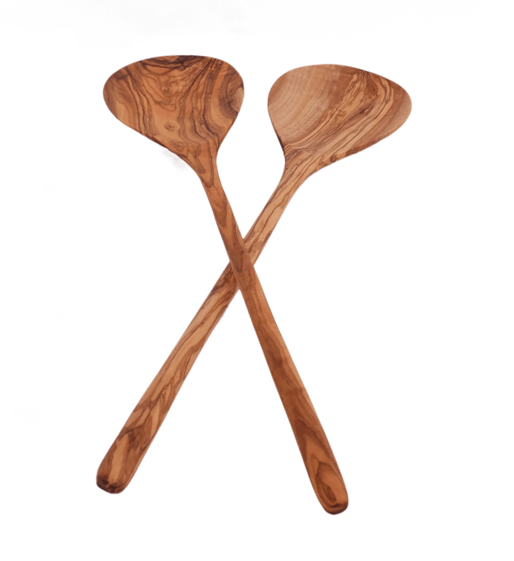 Olive Wood Simple Salad Servers