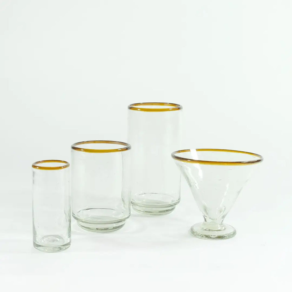 Medium Amber Rim Stacking Glass