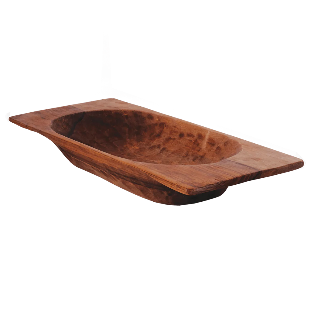Large Wood Dough Bowl Tray