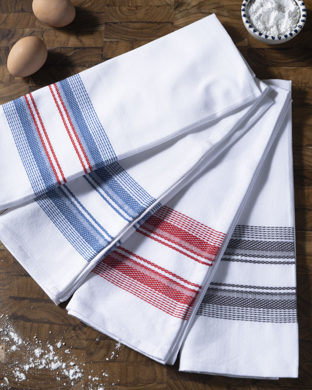 Red Antigua Stripe Kitchen Towels Set of 2