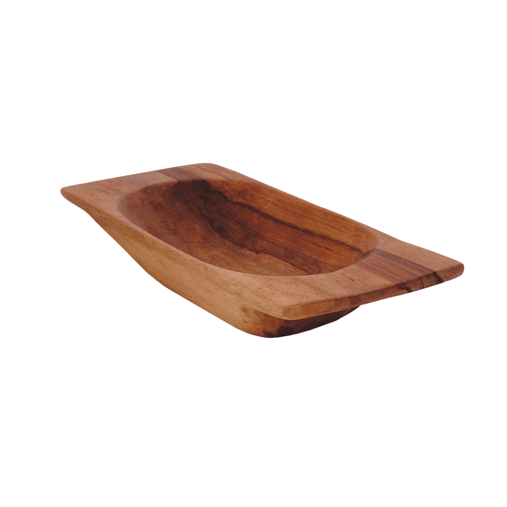 Small Wood Dough Bowl Tray