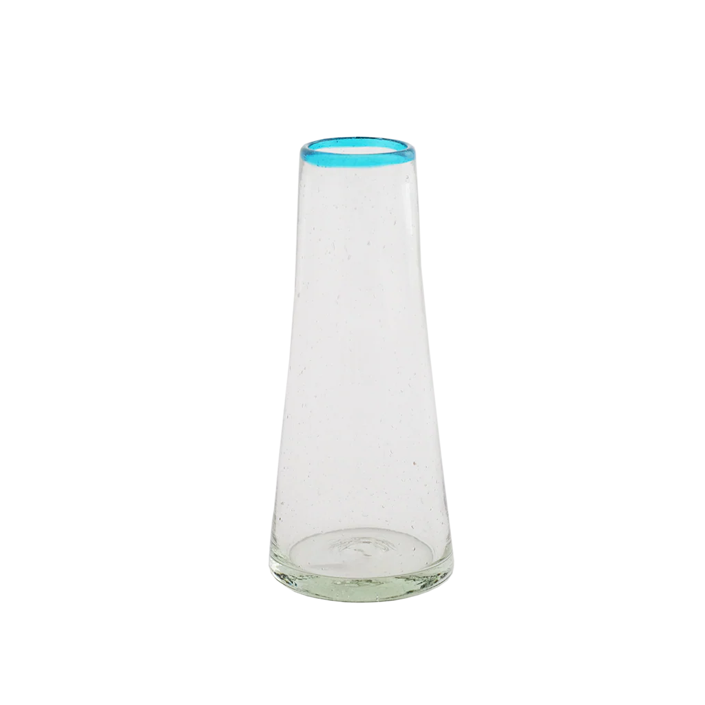 Small Aqua Rim Conical Vase