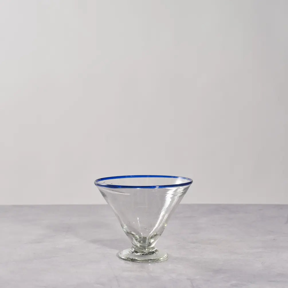 Blue Rim Margarita Glass