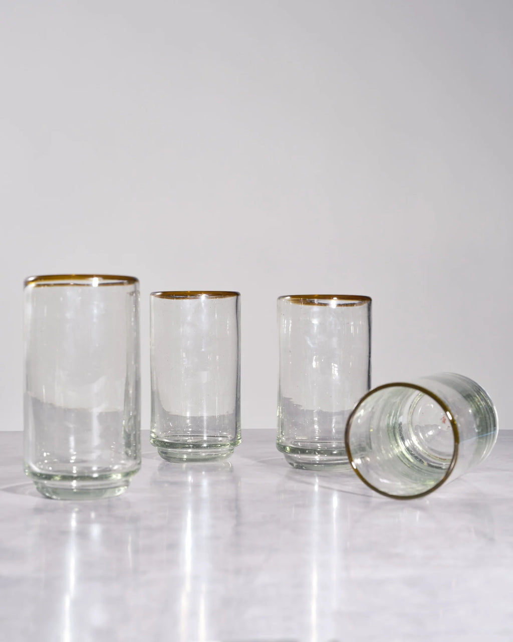 Large Amber Rim Stacking Glass