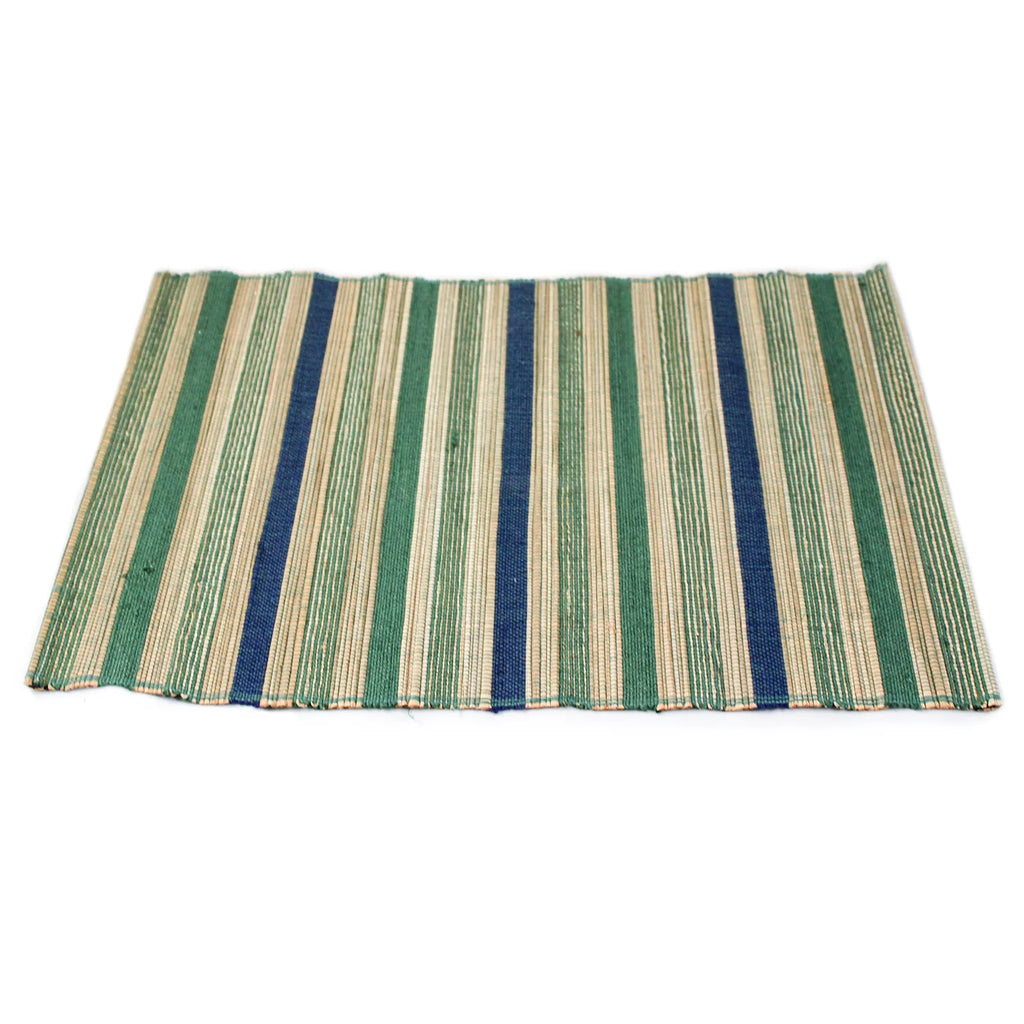 Blue/Green Stripe Jute Placemat