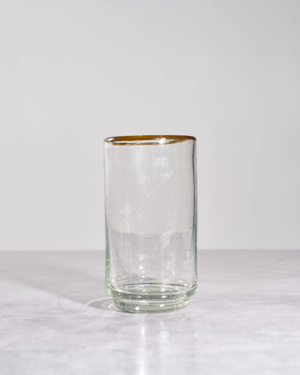 Large Amber Rim Stacking Glass