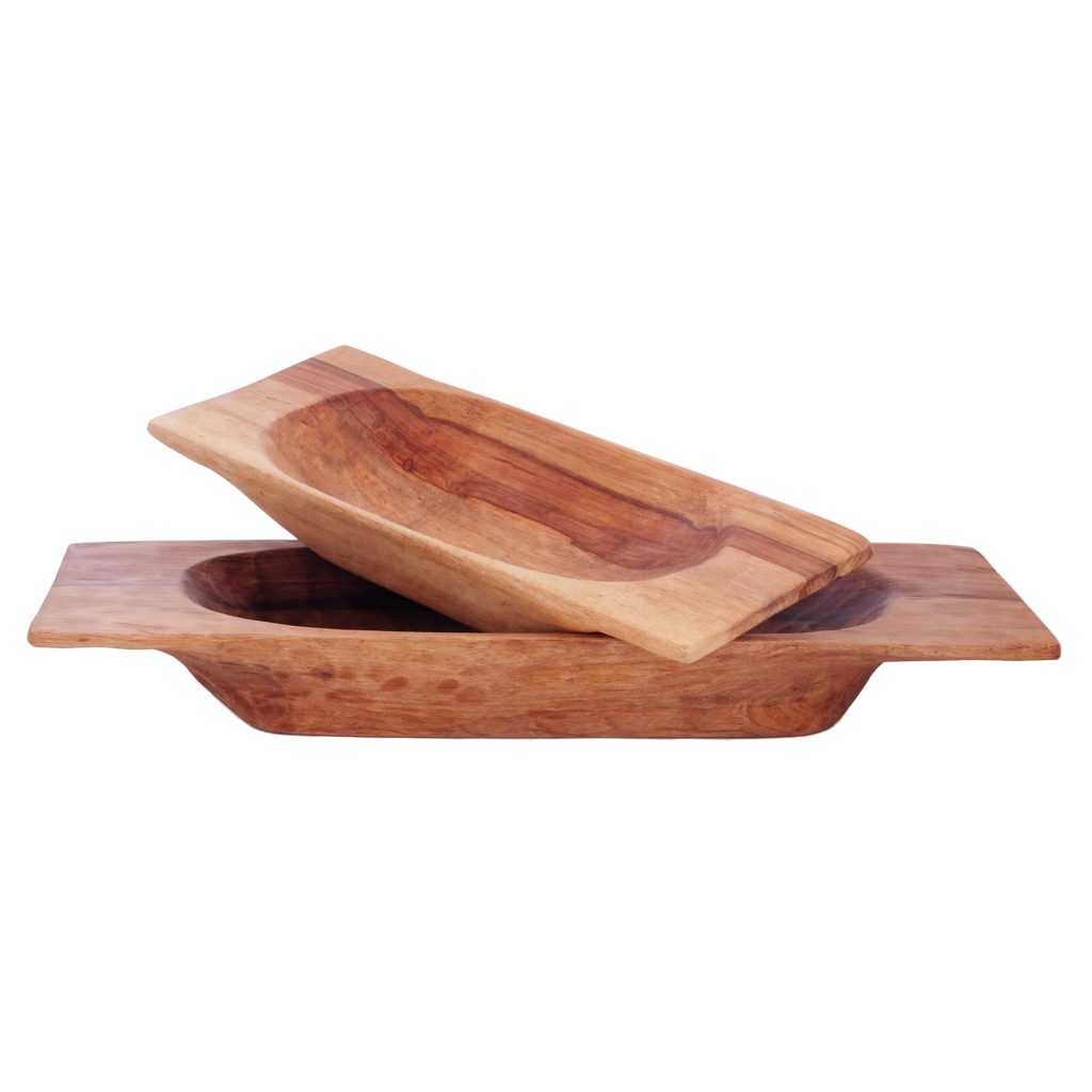 Small Wood Dough Bowl Tray