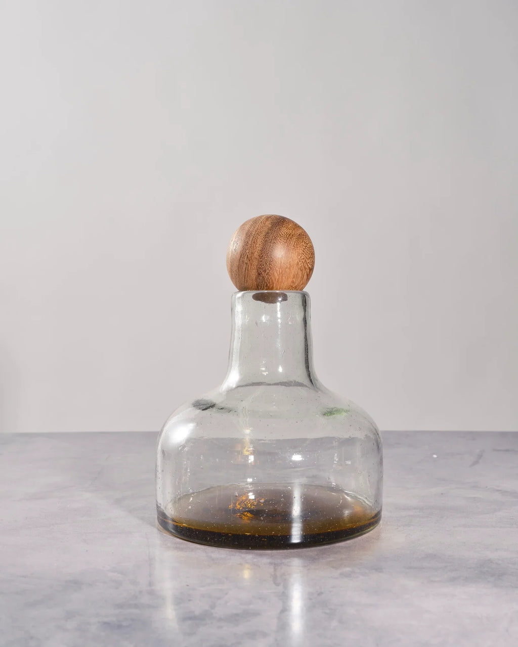Amber Orlando Decanter/Bottle with Wood Topper