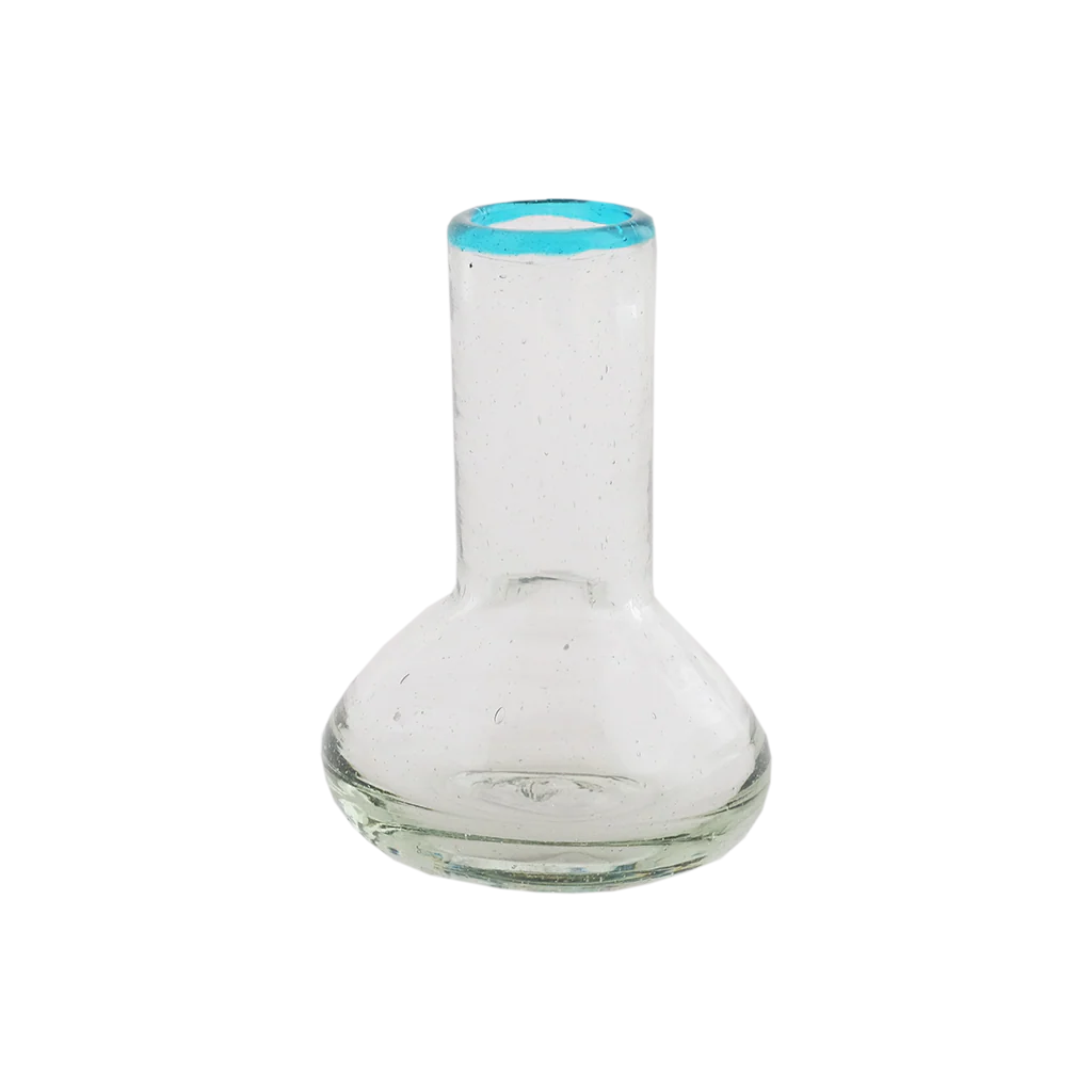 Small Aqua Rim Bulb Vase