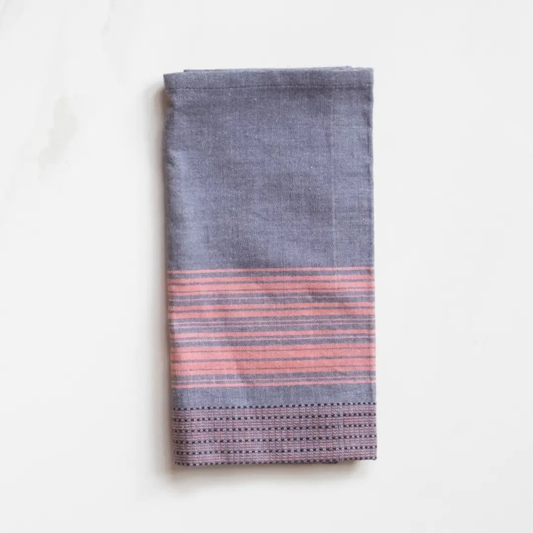 Blue Napkins with Pink Stripes – Set of 4